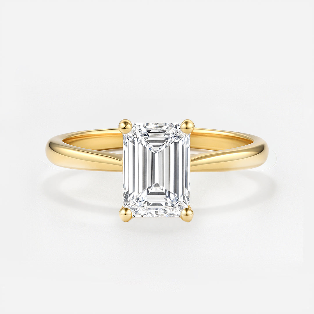 The Brescia Ring - Hidden Halo Cathedral Radiant Solitaire