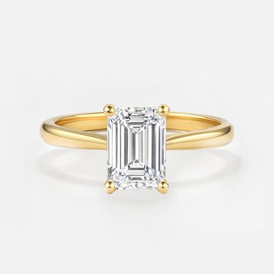 The Brescia Ring - Hidden Halo Cathedral Radiant Solitaire
