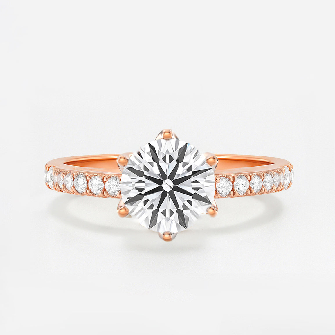 The Chelsea Ring - Tulip Basket and Fine Pave Band