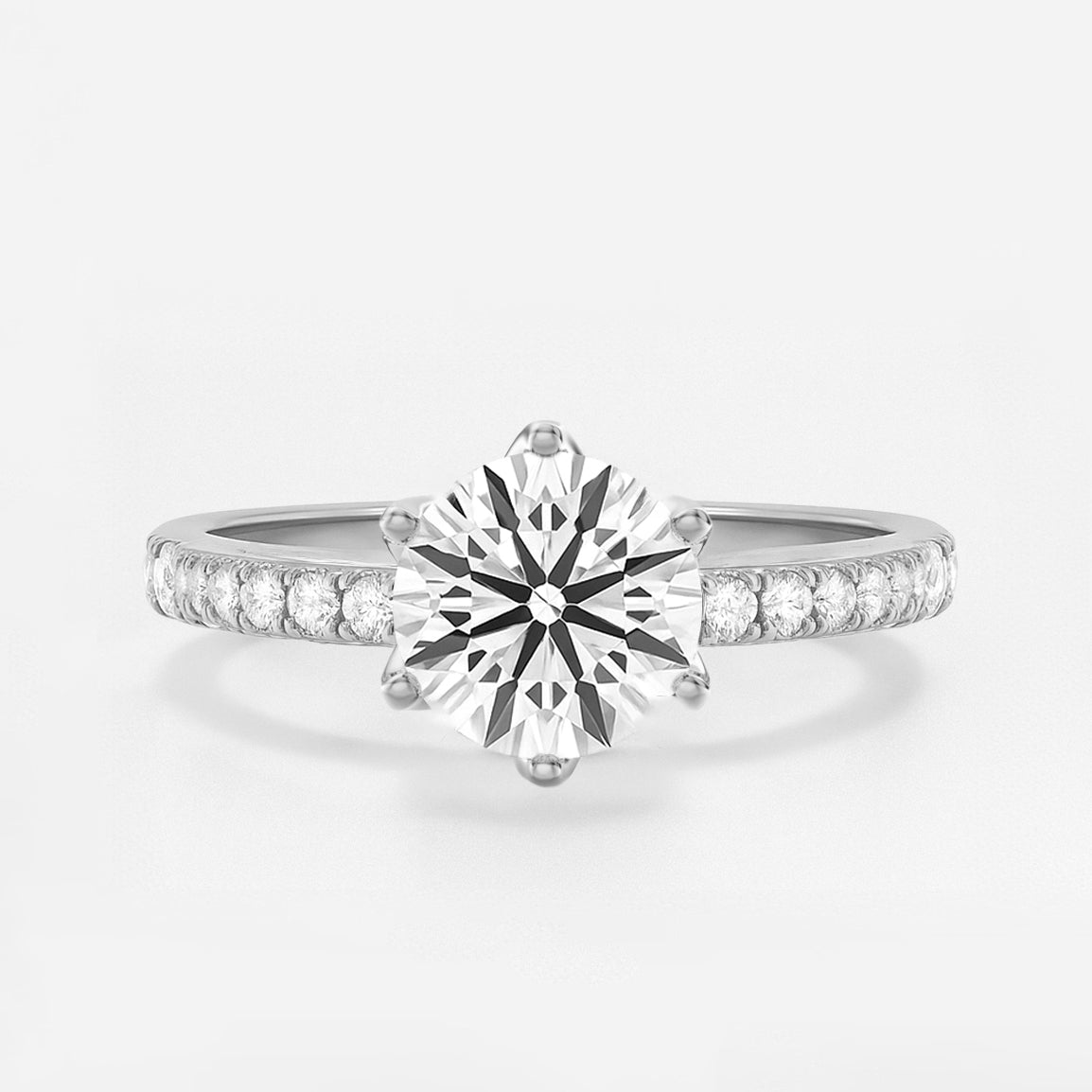 The Chelsea Ring - Tulip Basket and Fine Pave Band