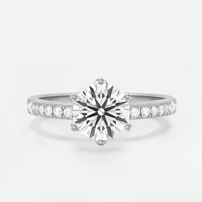 The Chelsea Ring - Tulip Basket and Fine Pave Band