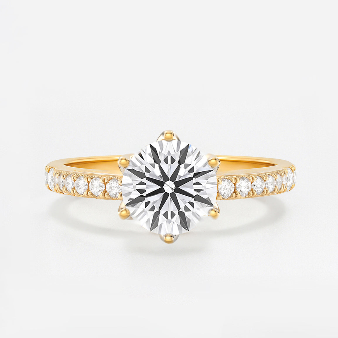 The Chelsea Ring - Tulip Basket and Fine Pave Band
