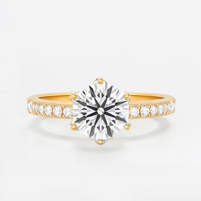 The Chelsea Ring - Tulip Basket and Fine Pave Band