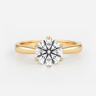 The Daniela Ring – Six-Claw Solitaire with Tulip Basket Setting