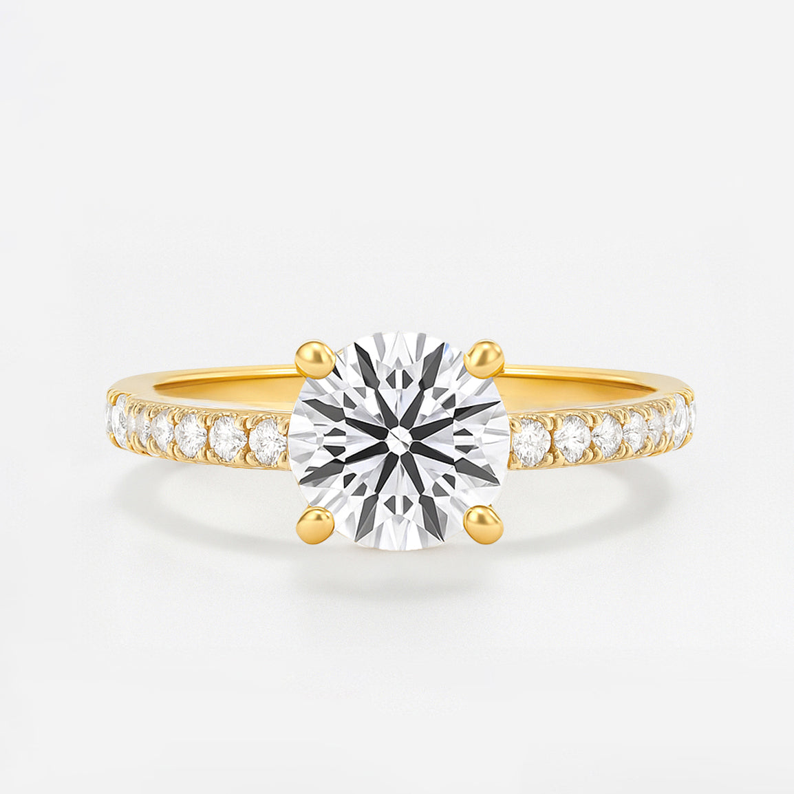 The Florence Ring - Lab Grown Diamond with Fine Pave Band