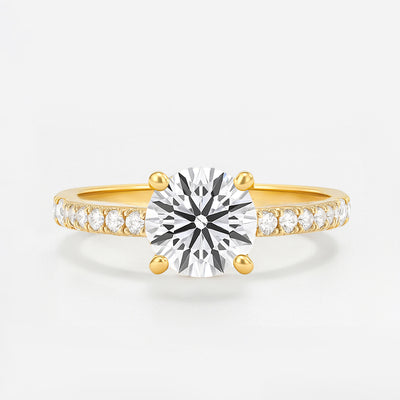 The Florence Ring - Lab Grown Diamond with Fine Pave Band