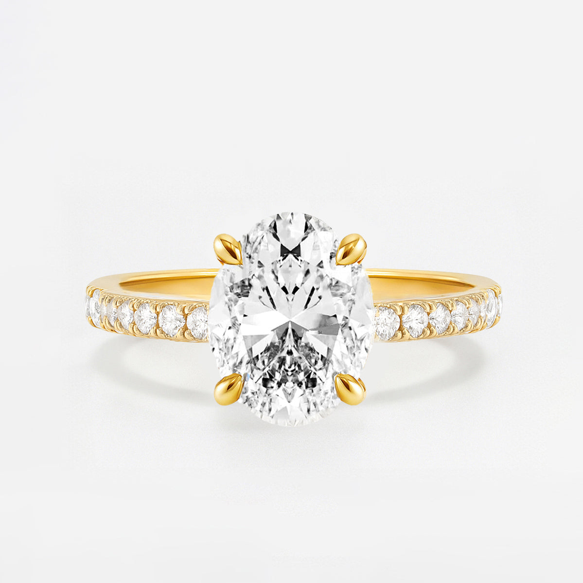 The Florence Ring - Oval with Fine Pave Band