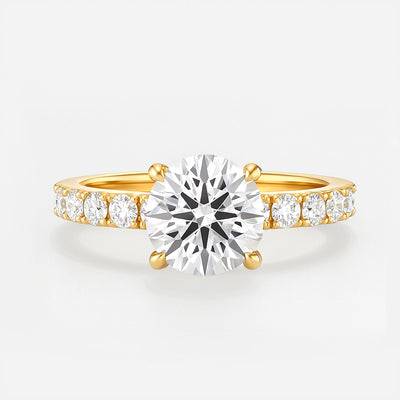 The Kimberley Ring - Lab Grown Diamond with Medium Pave Band
