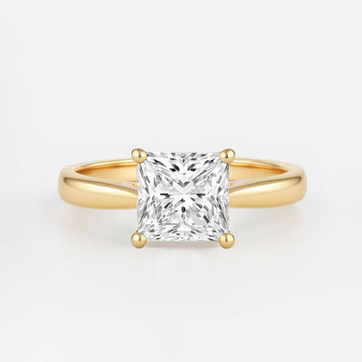 The Magnolia Ring – Princess Cut Solitaire with Tapered Band