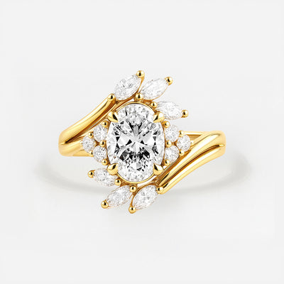 The Michelle Ring - Vintage Halo Oval Engagement Ring