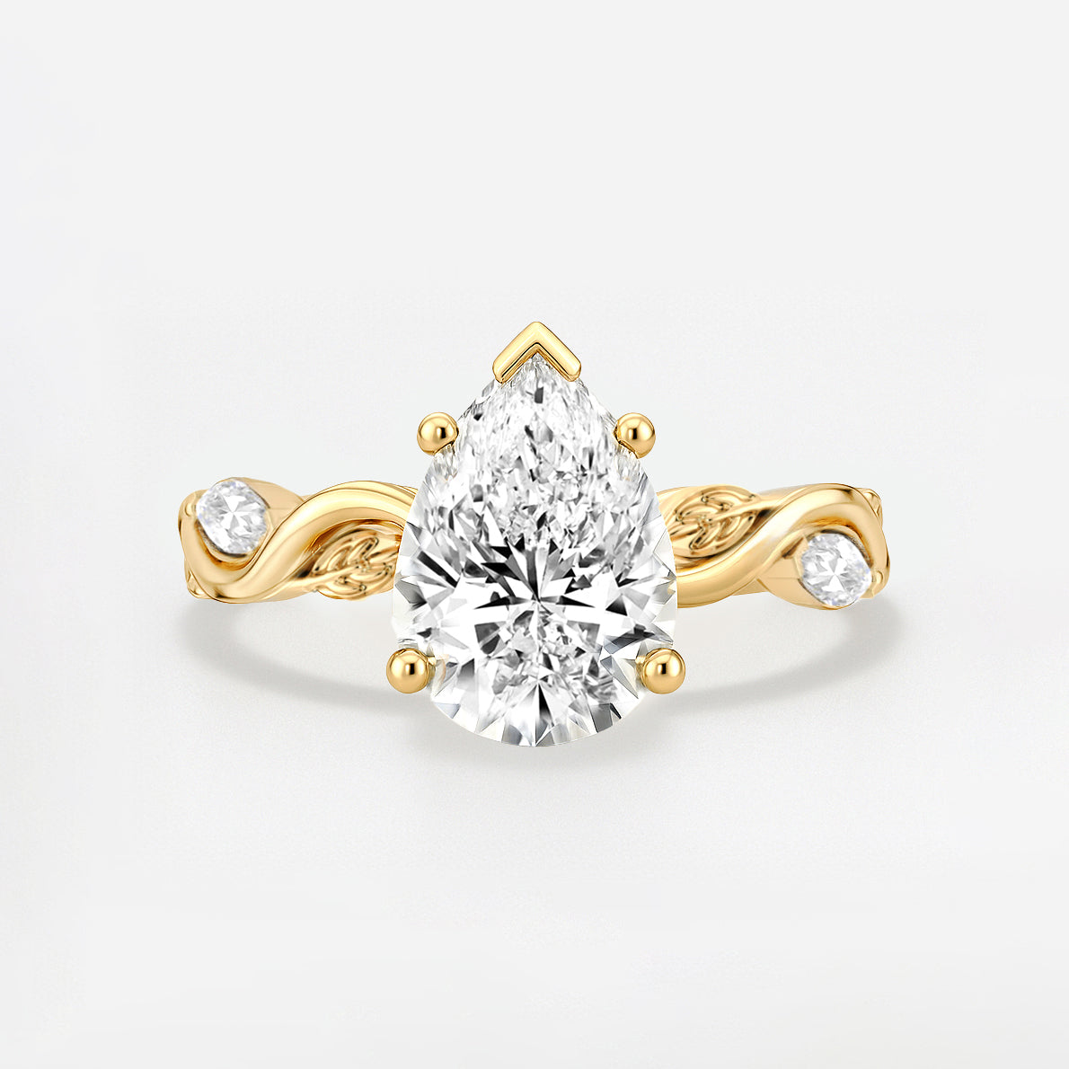 Marquise Accent Diamond Engagement Ring - Palmer