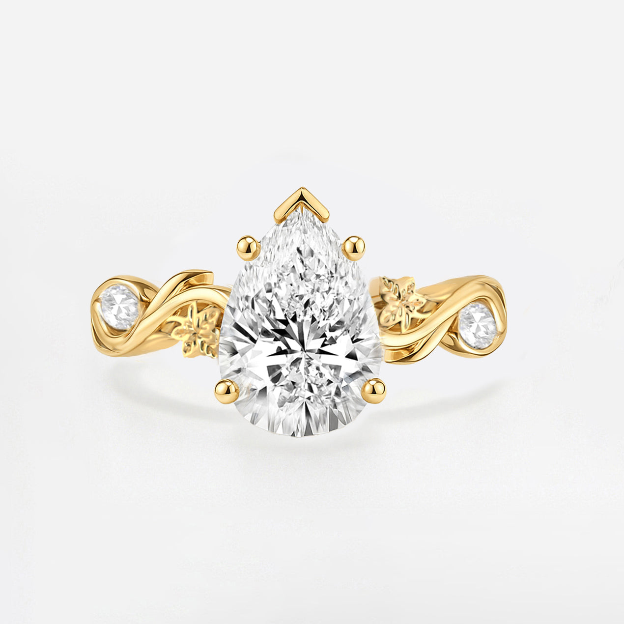Marquise Accent Diamond Engagement Ring - Rory