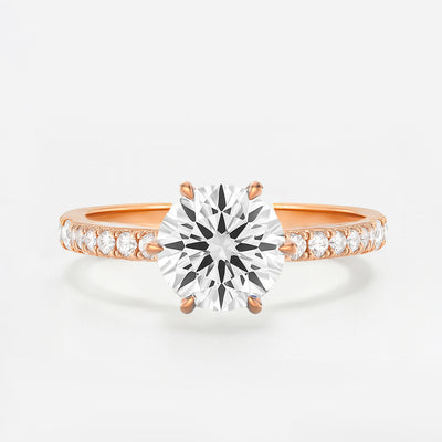 The Vera Ring - 6-claws and Fine Pave Band
