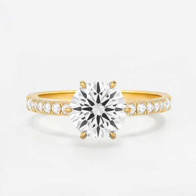 The Vera Ring - 6-claws and Fine Pave Band