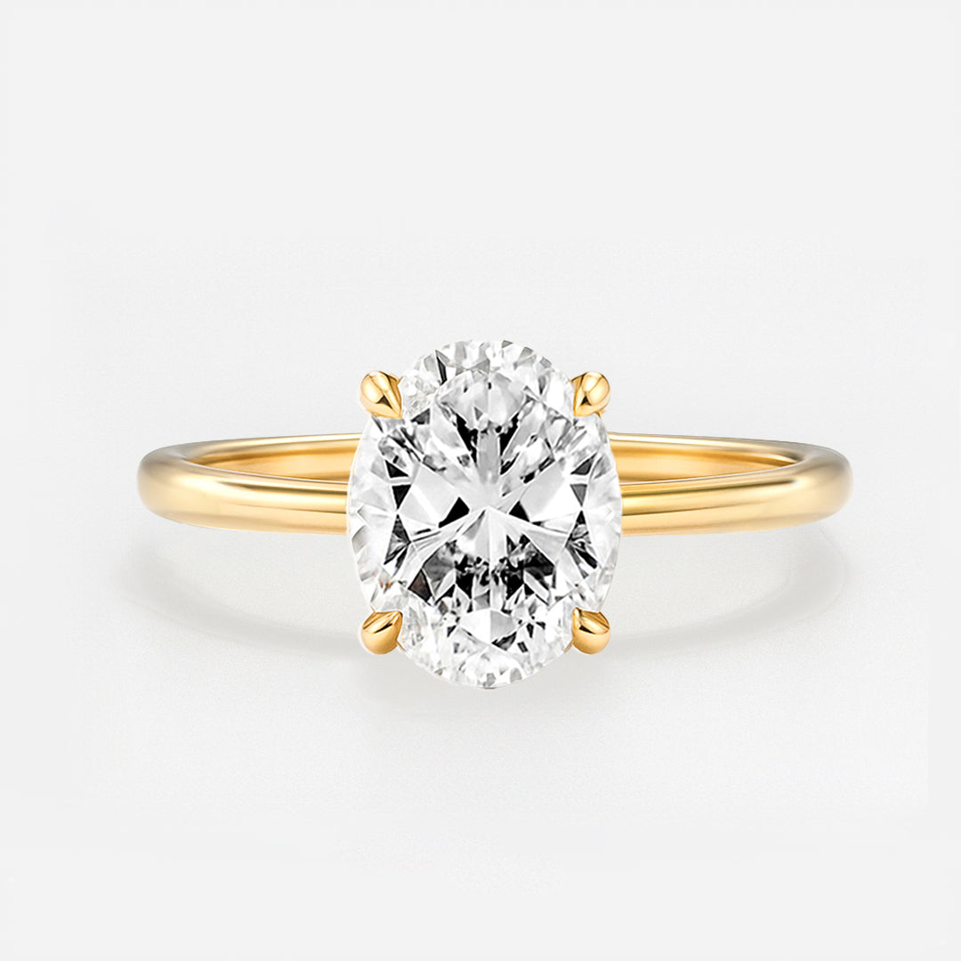 The Venice Ring - Low Set Emerald Solitaire