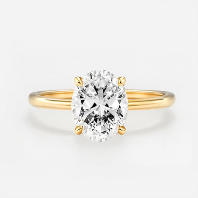 The Venice Ring - Low Set Emerald Solitaire