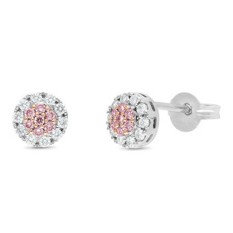 Pink Caviar Diamond Earrings