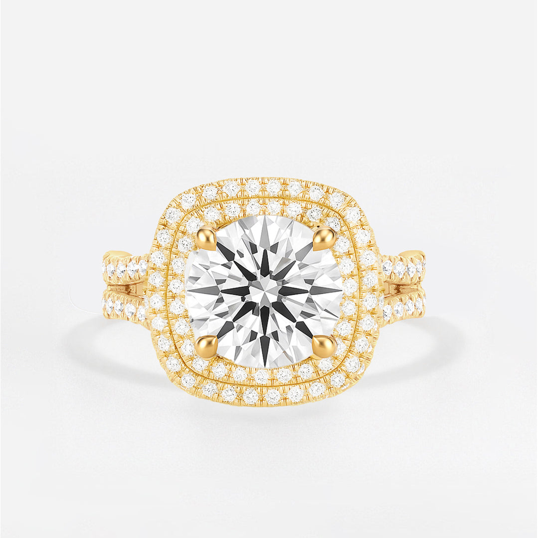 Double Halo Engagement Ring - Olivia