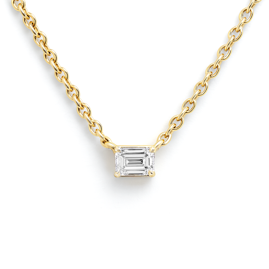 14K Yellow Gold Lab Grown Diamond Necklace