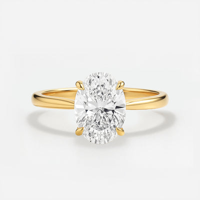 The Brescia Ring - Hidden Halo Cathedral Oval Solitaire