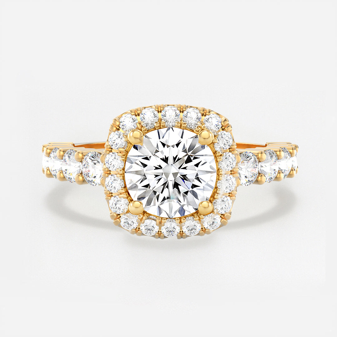 The Tara Ring – Cushion Halo Diamond Engagement Ring