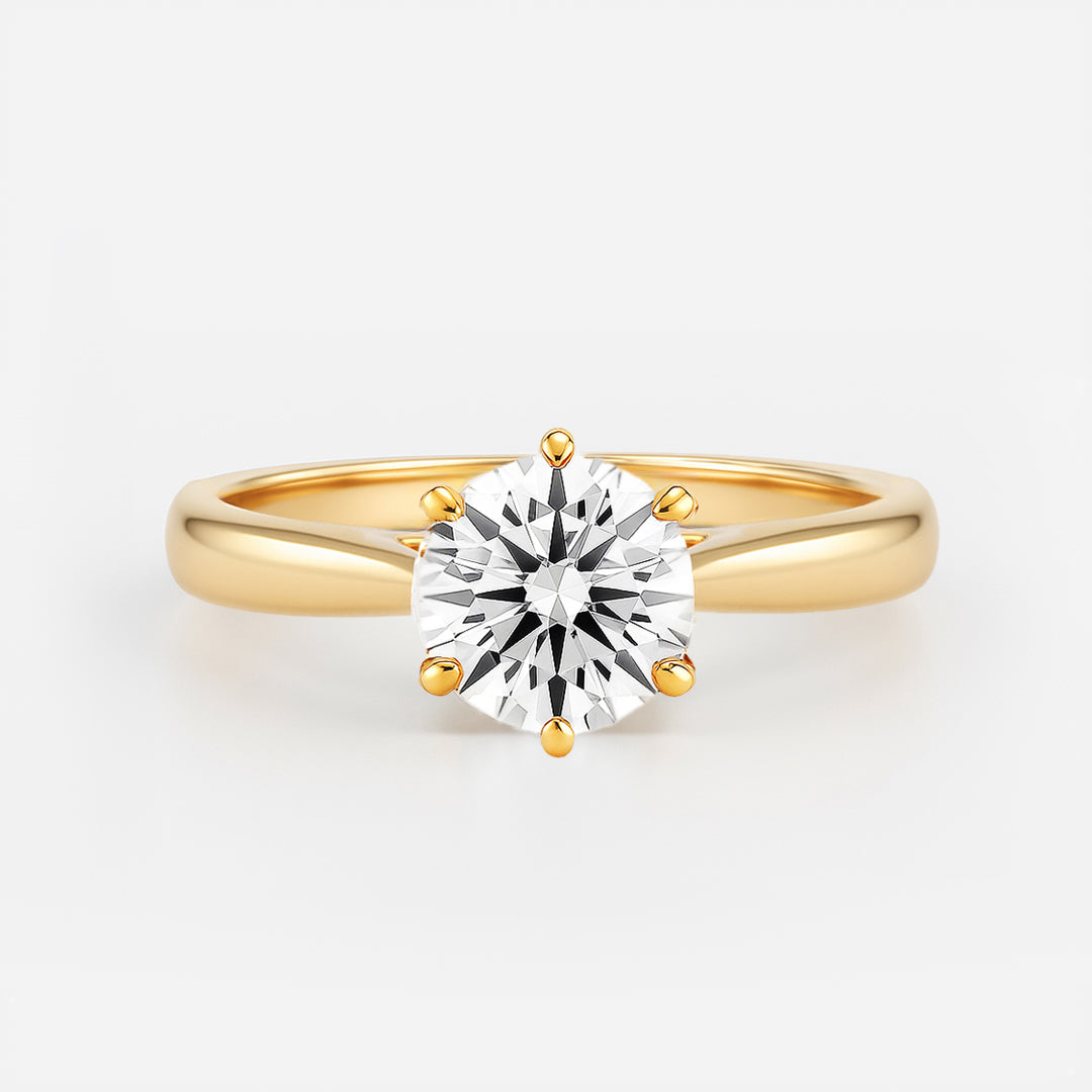 The Celine Ring – Cathedral Set Solitaire with Six-Claw Setting