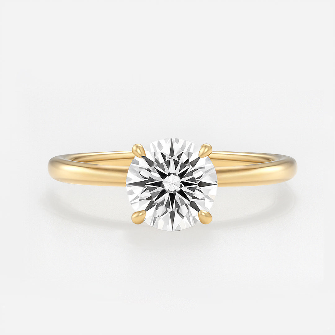 The Venice Ring - Low Set Round Solitaire - Lab Grown Diamond