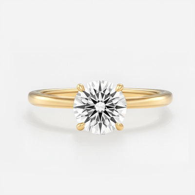 The Venice Ring - Low Set Round Solitaire - Lab Grown Diamond