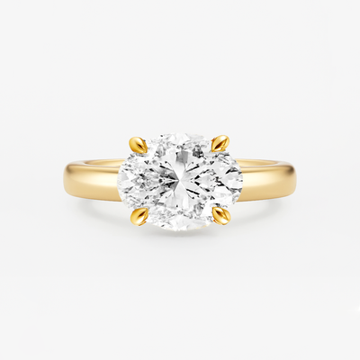 The London Ring - East West Set Oval Solitaire