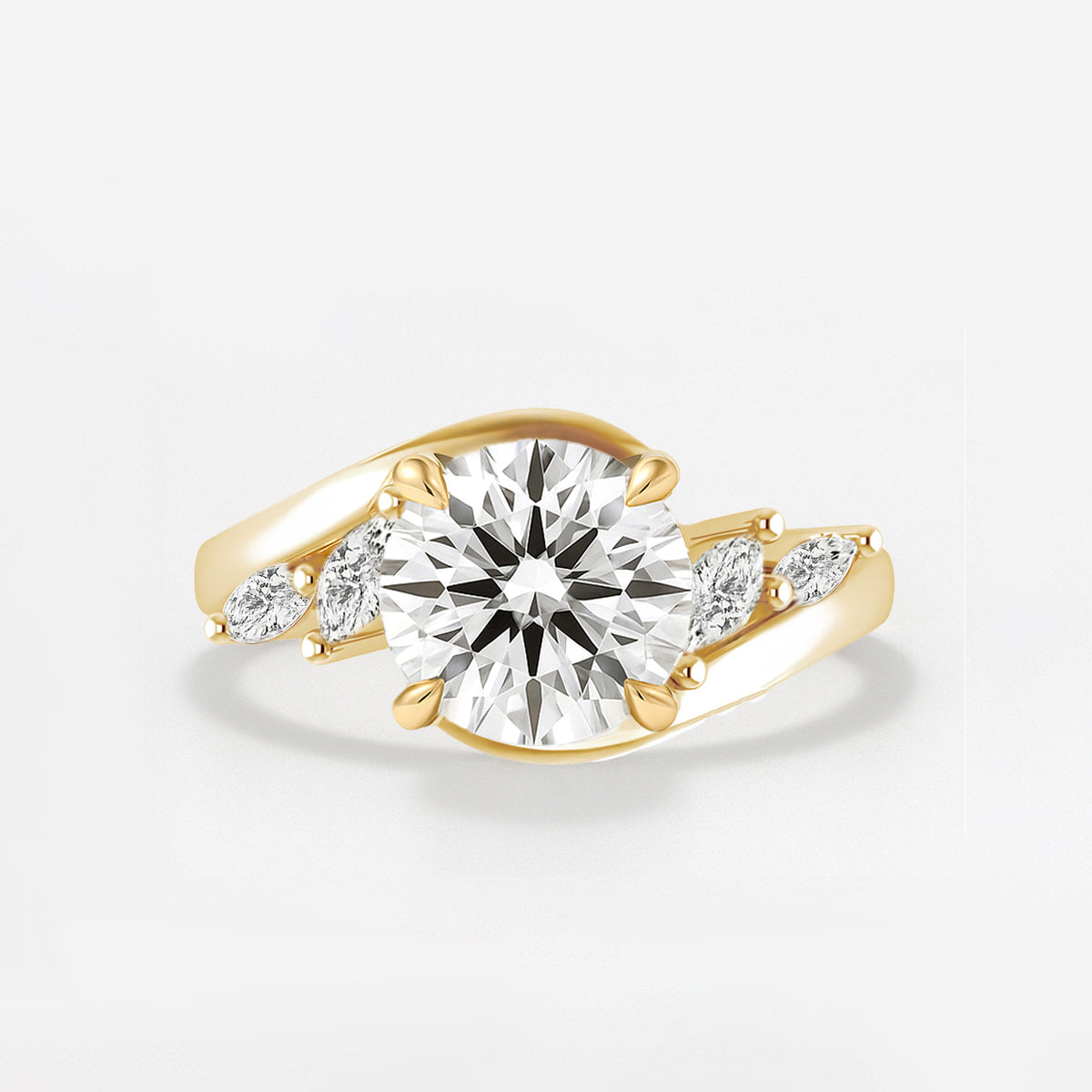 The Melody Ring - Wave Ring with Marquise Accents