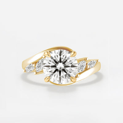 The Melody Ring - Wave Ring with Marquise Accents