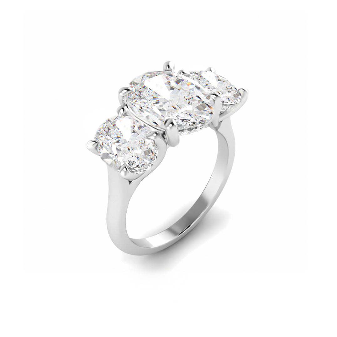 The Grace Ring - Oval Lab-Grown Diamond Trilogy with Hidden Halos