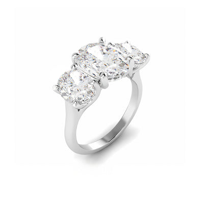 The Grace Ring - Oval Lab-Grown Diamond Trilogy with Hidden Halos