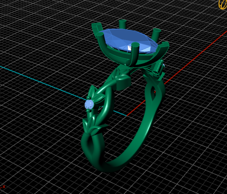 The Liana Ring - Solitaire Leaf Design