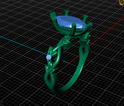 The Liana Ring - Solitaire Leaf Design