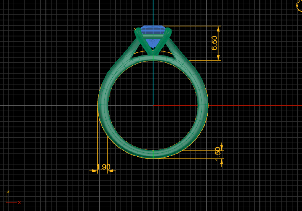 The Magnolia Ring – Princess Cut Solitaire with Tapered Band