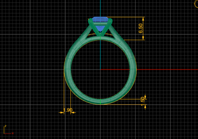 The Magnolia Ring – Princess Cut Solitaire with Tapered Band