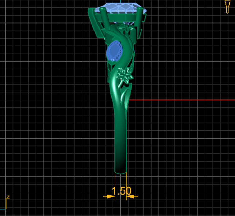 Marquise Accent Diamond Engagement Ring - Rory