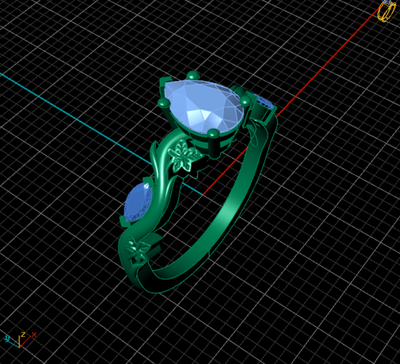 Marquise Accent Diamond Engagement Ring - Rory