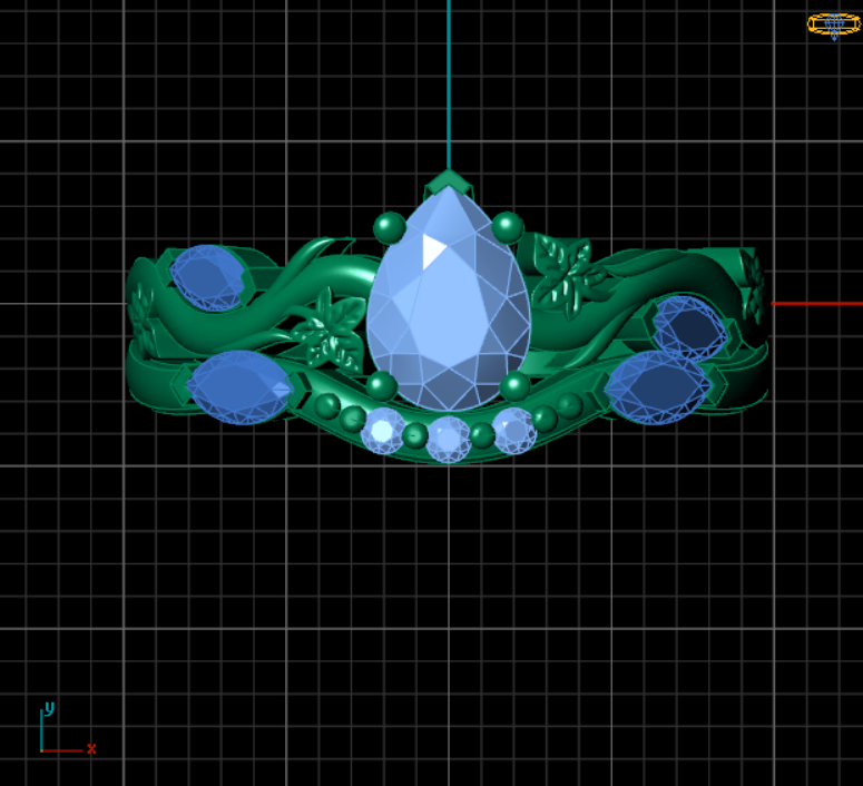 Marquise Accent Diamond Engagement Ring - Rory