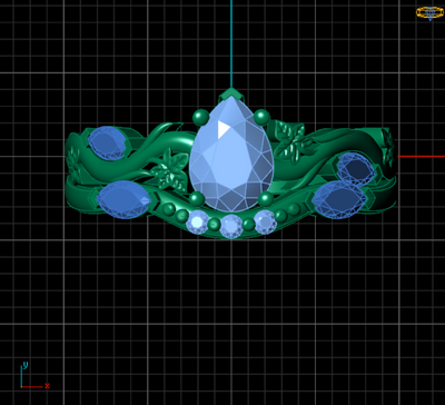 Marquise Accent Diamond Engagement Ring - Rory