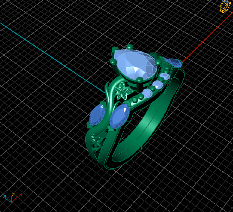 Marquise Accent Diamond Engagement Ring - Rory