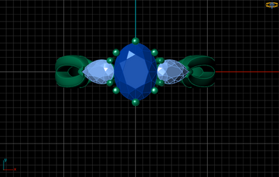 The Rebecca Ring - Oval Trilogy with Pear Side Stones