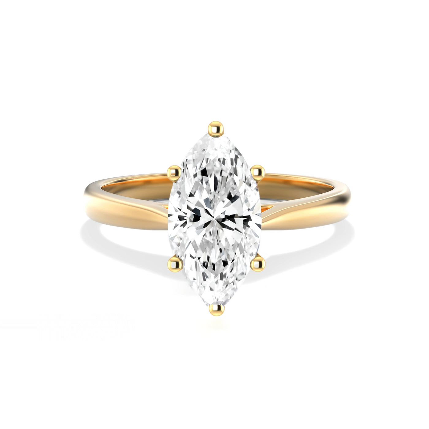 The Elena Ring - Cathedral Set Marquise Solitaire