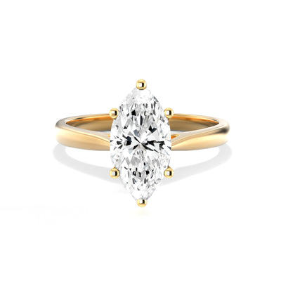 The Elena Ring - Cathedral Set Marquise Solitaire