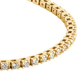 14K Yellow or White Gold 3.5 CTW Natural Diamond Line 18.4cm Bracelet