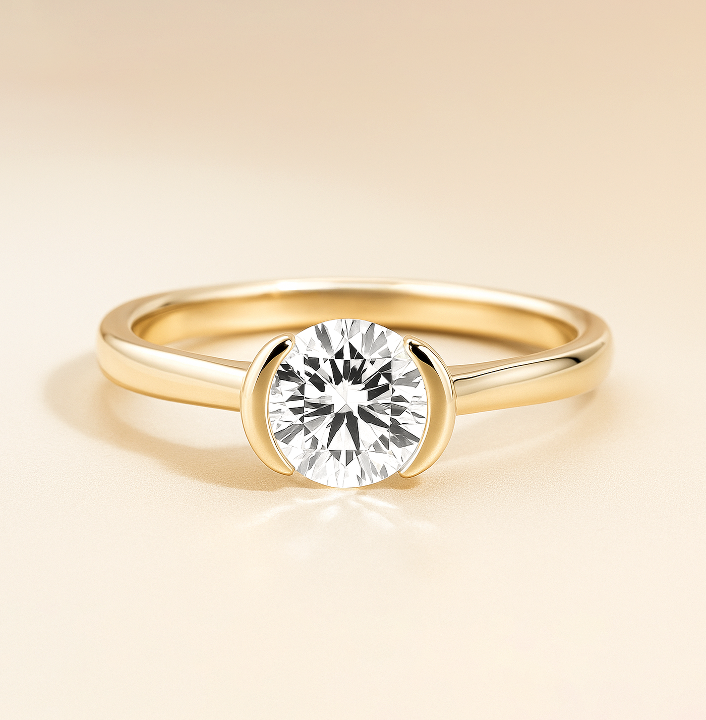 Lab Grown Diamond Ring in Yellow Gold