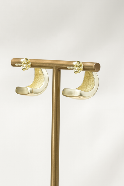 9K Yellow Gold Half Curved Studs