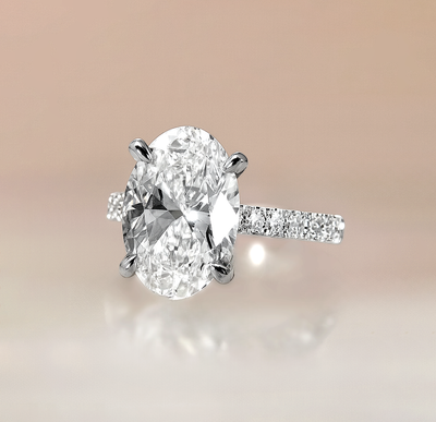 The Modera Ring - Oval with Hidden Halo - Lab Grown Diamond