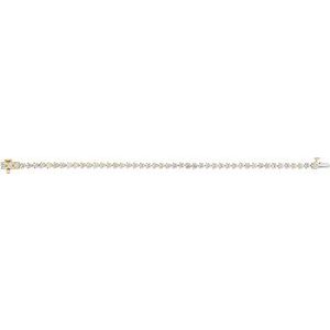 14K Yellow or White Gold 4.75 CTW Natural Diamond Line 18.4cm Bracelet